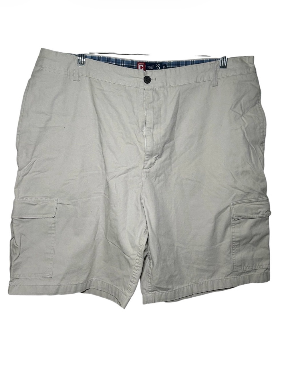 Chaps Men's Cargo Shorts in Light Khaki Classic Casual Style 40 100% Cotton